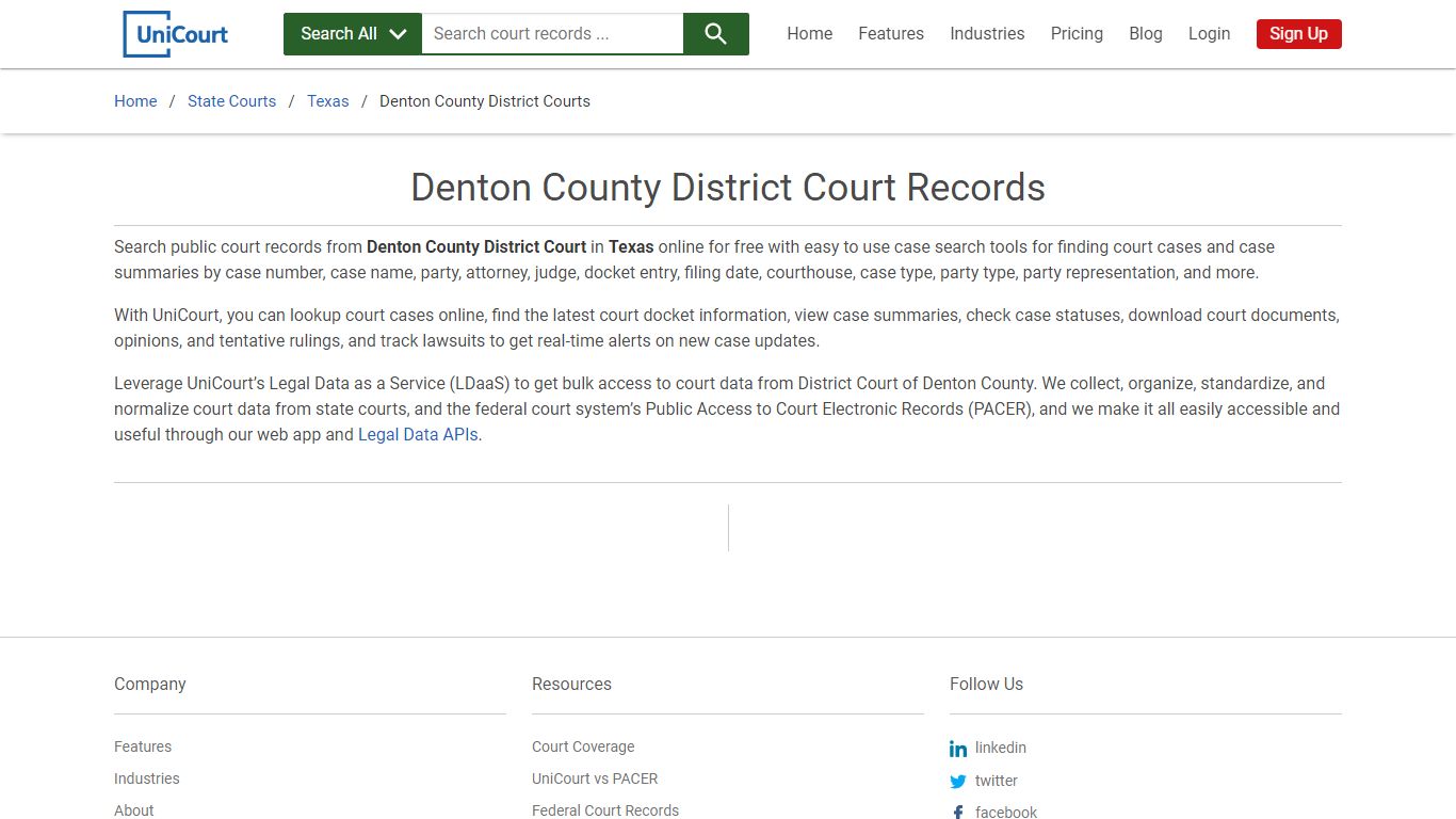 Denton County District Court Records | Texas | UniCourt